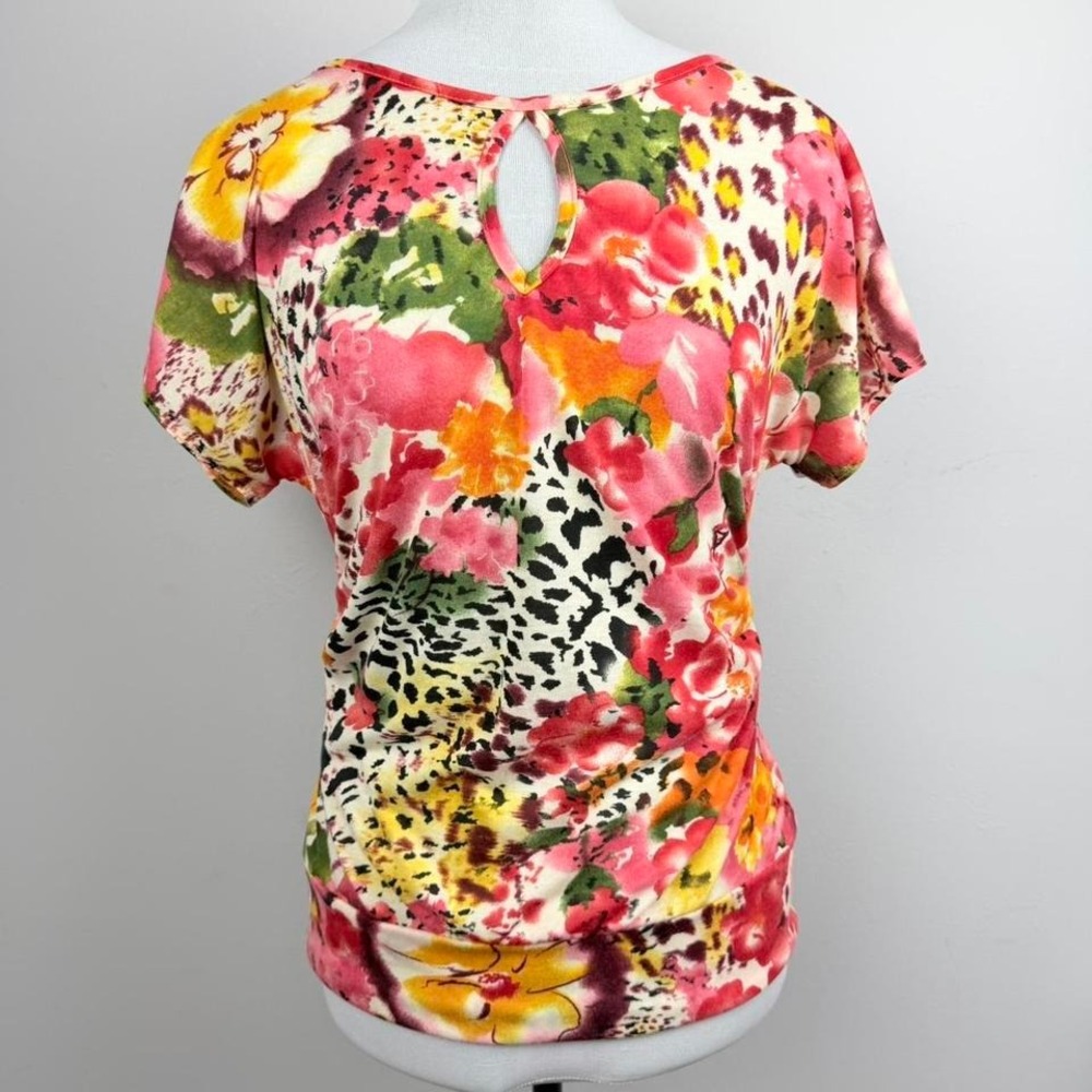 Y2K Floral Abstract Print Top
